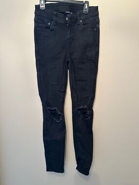 American Eagle Outfitters Black Ripped Skinny Jeans for Women